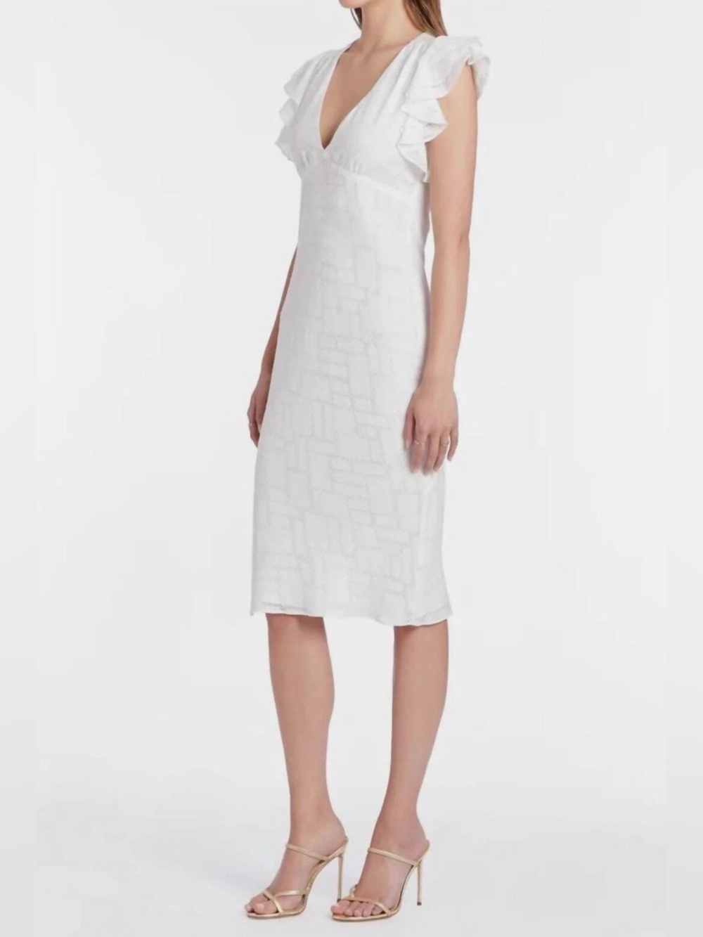 Amanda Uprichard Cecelia White Midi Dress Women’s Size Medium